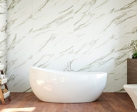 Panneau mural SPC moderne en PVC blanc marbré, antistatique et résistant à l'humidité, pour salle de bain