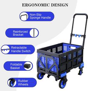 भारी शुल्क एल्यूमीनियम फोल्डेबल प्लेटफॉर्म कार्ट चार पहिया अनुकूलन योग्य ओएम फ्लैटबेड हैंड ट्रॉली - Product Image 6