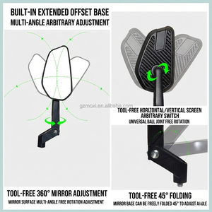 SHENAO Nuovi Specchietti <span class=keywords><strong>Moto</strong></span> Pieghevoli Convessi Superiori in Vera Fibra di Carbonio per Retrofit/Aggiornamento BAJAJ TVS Apache RTR 160 / 200 Regolabili - Product Image 4