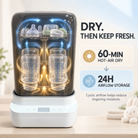 Laveuse-sécheuse automatique de biberons en acier inoxydable SUS 304, machine de nettoyage de table électrique sans BPA pour tétines, couvercles et pompes