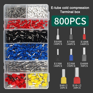 800개 구리 및 황동 주석 도금 크림프 터미널 박스(전선 연결용) - Product Image 1