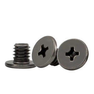 Vis à tête plate ultra-mince en acier inoxydable 18-8 nickel noir, vis de fixation SS304, vis personnalisées - Product Image 1