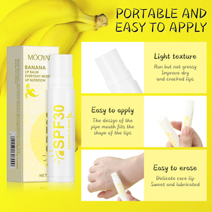 Marque privée <span class=keywords><strong>Baume</strong></span> à lèvres à la pêche et à la banane et à la pastèque Utilisation jour et <span class=keywords><strong>nuit</strong></span> 30SPF Hydratant Lissant 3 types de <span class=keywords><strong>baume</strong></span> à lèvres - Product Image 6