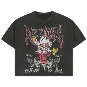 T-shirt Homme Lourd 300 g/m² Personnalisé avec Logo Imprimé Graphique Effet Vieilli Appliqué Col Rond Streetwear Noir - Product Image 1