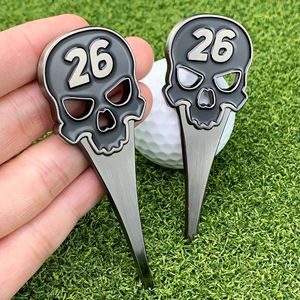 Ensemble de marqueurs de balle magnétiques en métal en forme de crâne pour le golf, en alliage de zinc, accessoire multifonctionnel, coffret cadeau - Product Image 2