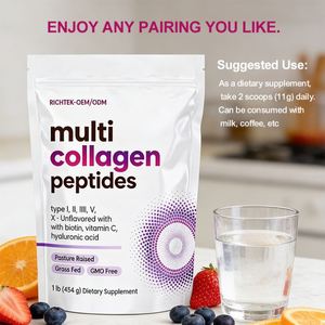 Çoklu Kolajen Protein Tozu Tip I, II, III, V, X, Biotin, Hyaluronik Asit, C Vitamini İçeren, Aromasız Kolajen Peptitleri, Keto Dostu - Product Image 4