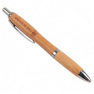Custom Logo Eco Friendly Retractable Ballpoint Promotional Bamboo Ball Pen - Product Image 5