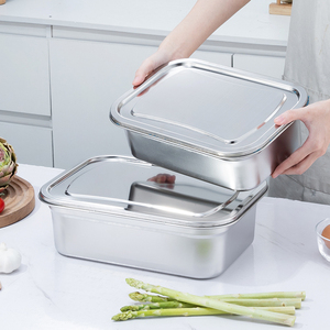 מיכל אחסון מזון מלבני מודרני רב תכליתי מפלדת אל-חלד 304/201, ידידותי לסביבה, עמיד, בעל קיבולת גדולה ואטום לאבק - Product Image 3