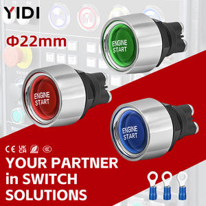 22mm 자동차 엔진 시동 점화 키리스 LED 푸시 버튼 스위치 12V 50A 3 핀 SPST 순간 시동 스위치 켜기 빨강/녹색/파랑 - Product Image 1