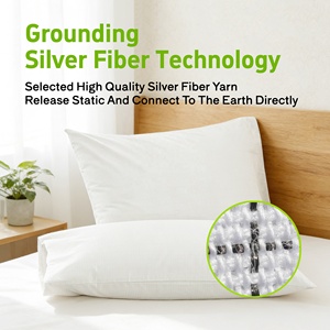 Housse de coussin de mise à <span class=keywords><strong>la</strong></span> terre à alimentation directe d'usine avec cordon de mise à <span class=keywords><strong>la</strong></span> terre, doublure en <span class=keywords><strong>fibre</strong></span> d'argent à 10 %, douce et respirante - Product Image 2