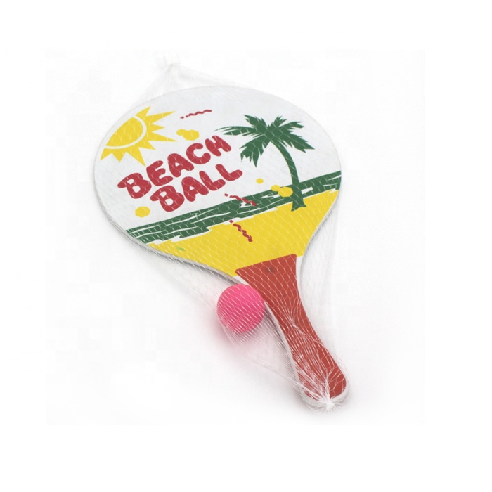 Набор деревянных пляжных ракеток для спорта на открытом воздухе, комплект пляжных ракеток с сетчатой сумкой