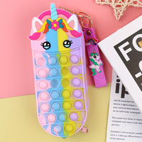 Hengyaopen – boîte à crayons pop arc-en-ciel pour enfants, pochette à crayons popit mignon en silicone