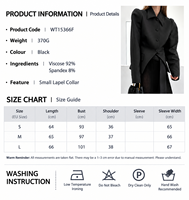 Veste de costume cardigan à col drapé, coupe ajustée, manches longues, automne-hiver 2026