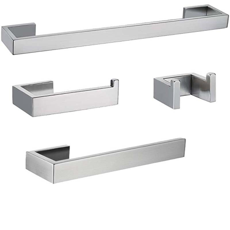 Top Class Silver Black Bathroom Set