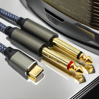 USB C zu 1/4 "Zoll Audio kabel, Typ C zu Dual 6,35mm TRS Stereo Aux Kabel Y Splitter Interconnect Aux vergoldetes Adapter kabel