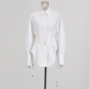 Blusa de Moda Casual para Mujer, Primavera, Nueva, con Cintura Ajustada, Premium, Simple - Product Image 3