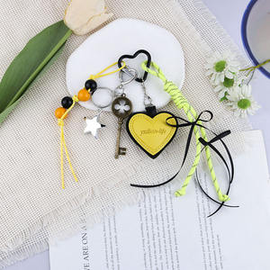 Gantungan kunci ponsel model Korea, rantai liontin hati gaya Ins Korea, gantungan kunci ponsel perempuan laki-laki, aksesori tas tangan, gantungan kunci kulit - Product Image 6