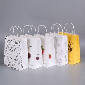 Bolsas de Papel Kraft Recicladas y Reutilizables al por Mayor, con Asas de Listón, para Comida para Llevar, Impresión de Logotipo Personalizado para Fiestas y Tiendas de Abarrotes - Product Image 3