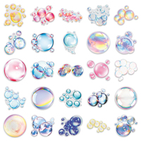 50 autocollants transparents à bulles de style Ins, exquis et rêveurs, personnalisés en usine, pour papeterie et chambres de filles