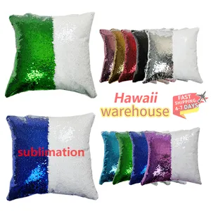 sublimation pillow case blanks Custom logo sublimations pillow covers cushion cover 16x16 reversible sequin pillow case