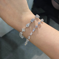 Chaîne de tennis en or massif 10k 14k 18k diamants cultivés en laboratoire chaîne en diamant CVD de laboratoire de coupe fantaisie chaîne en diamant 3mm 5mm