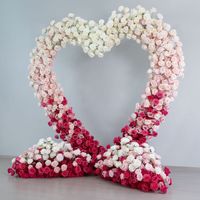 Soporte de exhibición con forma de corazón para rosas, flores artificiales con degradado floral, para telón de fondo de bodas, escaparates de centros comerciales y salas de exposiciones