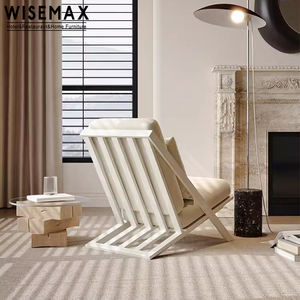WISEMAX Modern oturma odası püsküllü vurgu sandalye silbles kumaş terlik kol sandalye oturma odası rahat kadife uzanmış şezlong - Product Image 3