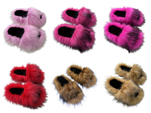 Pantoufles en fausse fourrure 2024 femmes hiver en peluche chaud maison plat diapositives <span class=keywords><strong>laine</strong></span> mongole tongs filles fourrure chaussures mignon pantoufles - Product Image 5
