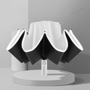 Automatic Car Reverse Inverted <b>Fold</b> Umbrella for Supermarket With Reflective Safety Strip 10 Ribs - Product Image 3