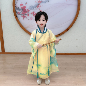 ชุด Hanfu mujer จีนดั้งเดิมสำหรับเด็กผู้ชายดีไซน์รูปทิวทัศน์จาก Sanshui - Product Image 3