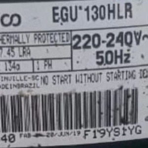 Compresseur de réfrigération Embraco EGU130HLR R134a 220-240V 50Hz de type piston pour entrepôts frigorifiques et congélateurs - Product Image 3