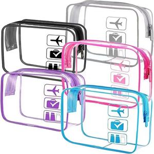 Sac cosmétique transparent en PVC imprimé sur mesure, étanche, avec fermeture éclair, motif lettres, style tendance, taille personnalisable - Product Image 6