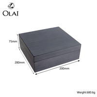 Boîte à bijoux en bois étanche de luxe rectangulaire en MDF brillant avec doublure en velours pour organisateur de stockage d'accessoires de bijoux