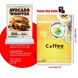 A4 Double-Sided Acrylic Rechargeable LED Light Box <b>Sign</b> for Restaurant Menu Board and Advertising Display - Product Image 2