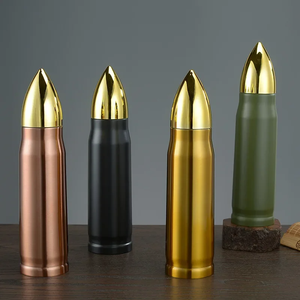 NUEVA Botella Térmica de 500 ml con Forma de Bala, Botella de Agua de Acero Inoxidable de Gran Capacidad, Termo Portátil para Café - Product Image 1