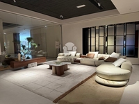 Italienisches Minimalistisches Gebogenes Sektional-Sofa-Set, Wohnzimmermöbel, Modernes Luxus-Villen-Wohnzimmermöbel-Sofa-Set