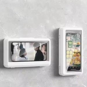 Không Thấm Nước Tắm Touchable Phòng Tắm Nhà Bếp Có Thể Điều Chỉnh Điện Thoại Di Động Khung Đứng Niêm Phong Hộp Xoay Treo Tường Điện Thoại Chủ - Product Image 4