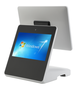 PC Todo en Uno con Pantalla Táctil Capacitiva Dual de 15.6 Pulgadas, Caja Registradora de Autoservicio para Supermercado, Impresora de 80mm, Lector de Códigos de Barras - Product Image 2