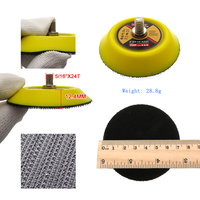 Plaque de support pour meuleuse à crochets et boucles de 3 pouces, filetage 5/16-24T, pour outils abrasifs, ponçage, polissage du métal et du bois