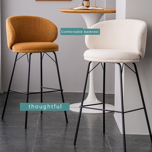 <span class=keywords><strong>Forniture</strong></span> mobili moderni casa <span class=keywords><strong>Bar</strong></span> cucina isola evento Club alto sgabello piedi orsacchiotto bouclé alta sedia da banco - Product Image 3