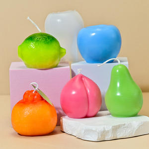 KY10Fruit série pêche pomme poire citron goutte colle moule bricolage publicité accessoires fruits bougie pincée moule - Product Image 3