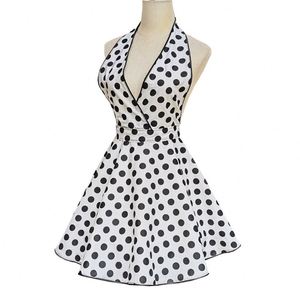 Tablier en coton rétro à pois durable, réutilisable et lavable, pour cuisine, maison, hôtel, travail, pour femmes de chambre ou adultes - Product Image 3