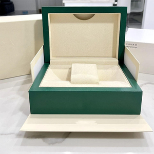 Single <b>Watch</b> Presentation Box Wood Green Custom Logo Luxury Packaging Men's <b>Watch</b> <b>Case</b> - Product Image 1