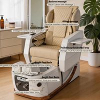 Fauteuils de pédicure de luxe JingYi Beauty Salon, fauteuil de pédicure réglable et ensemble table de manucure, fauteuils de bain de pieds avec massage