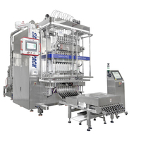 Machine d'emballage automatique haute vitesse à 10 voies pour sachets liquides de friandises pour chats, machine d'emballage de sachets à trois soudures latérales pour friandises crémeuses pour chats