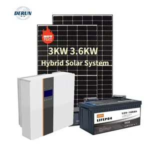 DERUN piccolo sistema di generazione di energia solare personalizzato 1KW 2KW 3KW 4KW in vendita piccolo sistema di generazione di energia solare