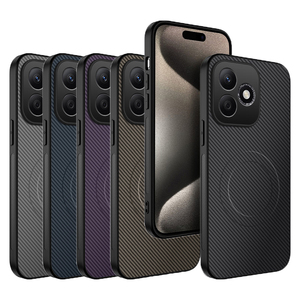 Funda Trasera Magnética de <span class=keywords><strong>Fibra</strong></span> de Carbono con Textura de Cuero y Soporte para Honor <span class=keywords><strong>600</strong></span> Lite 5G, Funda de Carga Inalámbrica - Product Image 6