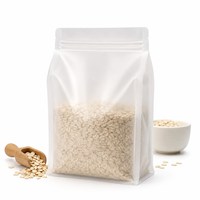 Sachet d'emballage personnalisé en PE de 0,3 mm d'épaisseur à fond carré, pochette plastique autoportante pour aliments pour bébés, poudres, céréales, café, thé, et emballage de snacks