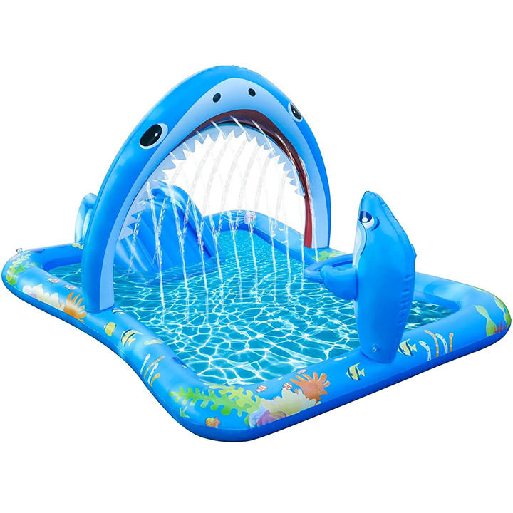 Shark Tribe Slip And Slide Paddling Pool Discovery Kids Inflatable