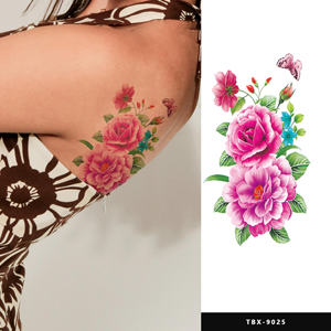 Barato al por mayor 3D impermeable Sexy <span class=keywords><strong>espalda</strong></span> flor tatuajes pegatina para las mujeres - Product Image 1